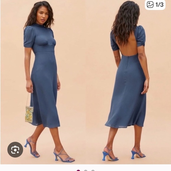 Reformation Dresses & Skirts - Reformation Slate Blue Midi Dress- new with tags never worn